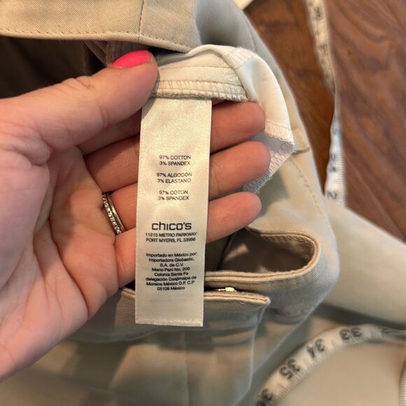 Chico's Cream Cropped Cuff Pants - Picture 7 of 9